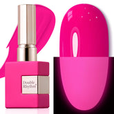 Double Rhythm neon hot pink gel bottle for a vivid, long-lasting home manicure.