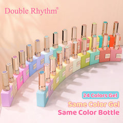 Double Rhythm gel polish close-up showing vivid color and smooth finish.