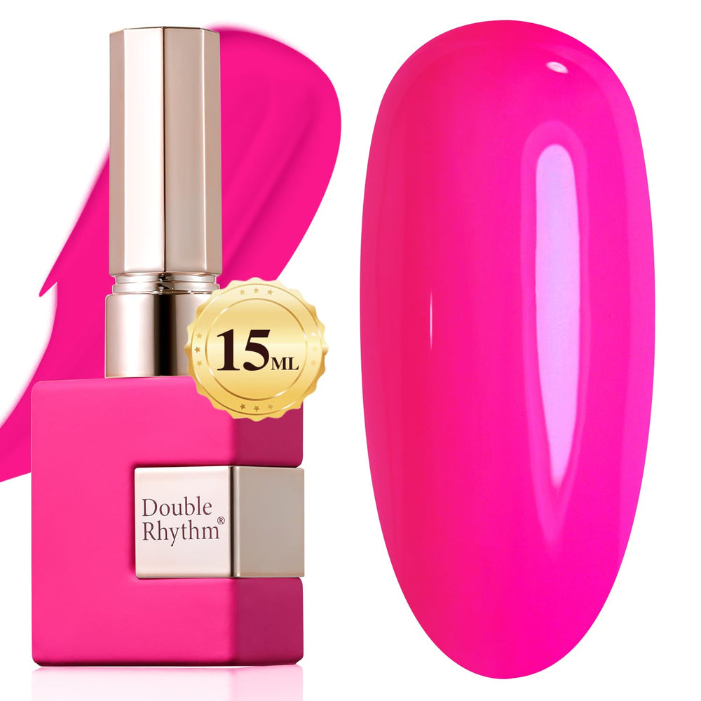 Double Rhythm 15ml gel polish bottle front view shows pure sheer color ideal for at-home nails.