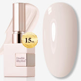 Double Rhythm 15ml gel polish bottle showing pure sheer color on glass surface
