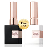Double Rhythm gel polish set in pure white and black for salon-quality nails