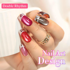 Double Rhythm shimmer glitter finish adds depth under LED curing