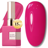 Double Rhythm translucent gel polish bottle close-up with milky finish for natural look