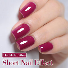 Double Rhythm wine red gel polish color swatch displaying smooth coverage