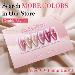 Double Rhythm base color compatibility for versatile nail art looks.