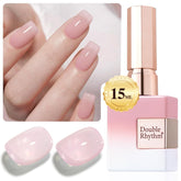 Double Rhythm jelly polish Baby Pink bottle 15ml shows translucent natural look.