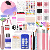 DouborQ acrylic nail kit with glitter powders for at‑home art and design