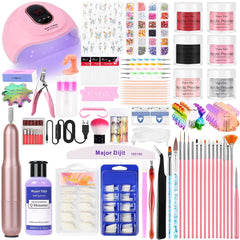 DouborQ acrylic nail kit with glitter powders for at‑home art and design