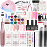 DouborQ acrylic nail kit with lamp for beginners, ideal for at-home manicures.
