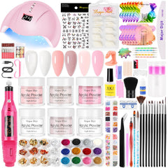 DouborQ acrylic nail kit with lamp and drill for at-home manicures.