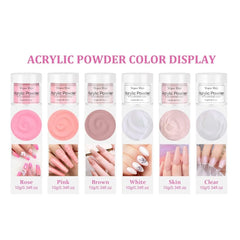 DouborQ 6-color acrylic powders for versatile color creation at home.