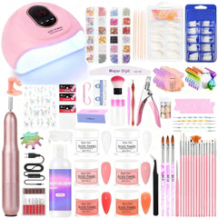 DouborQ acrylic nail kit with UV lamp for easy at-home manicures.