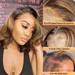 Douyin HD lace front 13x4 bob wig with seamless parting