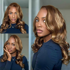 Douyin honey blonde bob wig 16 inch with natural-looking texture