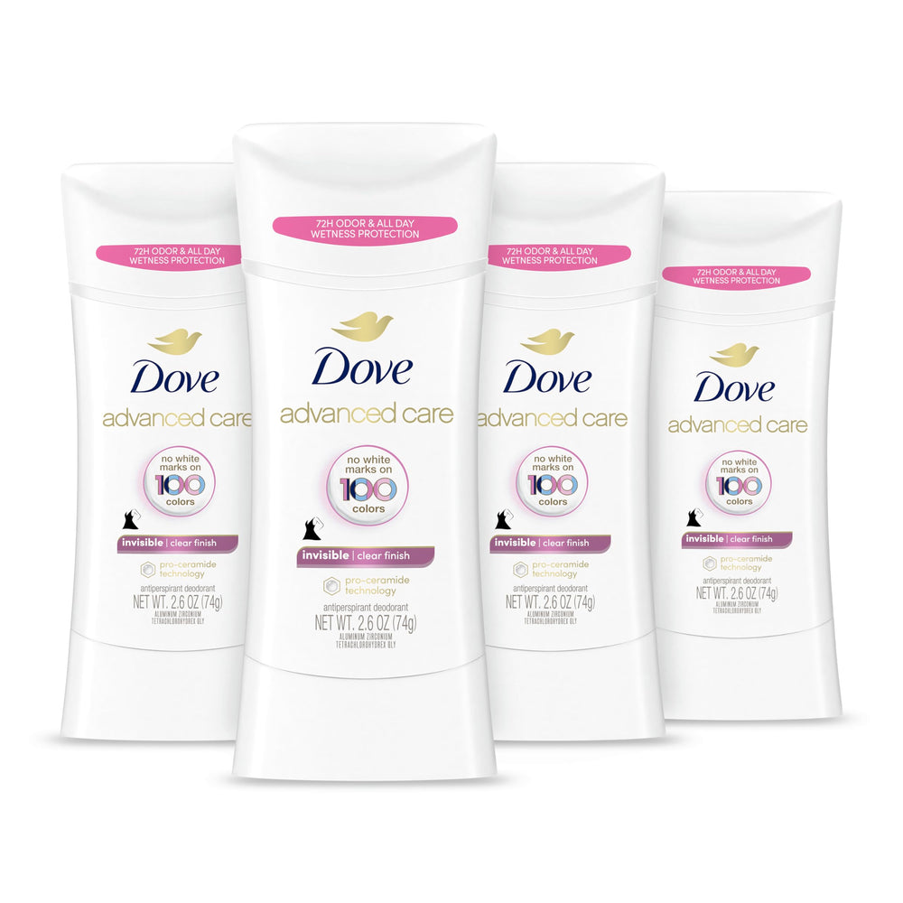 Dove Advanced Care Clear Finish Stick applying invisibly underarms