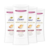 Dove Advanced Care Peach & Chamomile Tea stick packaging highlighting fragrance and care