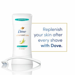 Dove Advanced Care Rejuvenate with Pro-Ceramide technology visual suggests barrier-support after shaving.