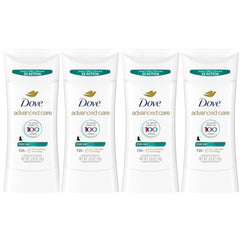Dove Advanced Care Sheer Cool stick 4-pack offers 48-hour underarm protection.