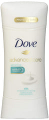 Dove Advanced Care unscented deodorant for fragrance-free daily freshness.