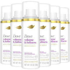 Dove Advanced Dry Shampoo travel-size 6-pack refreshes hair between washes with volume
