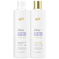 Dove anti-dandruff shampoo bottle showing zinc formula for flake control