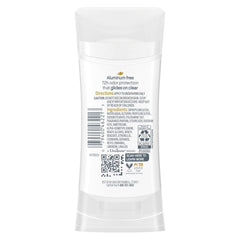 Close-up of applying aluminum-free Dove underarm deodorant for smooth coverage.
