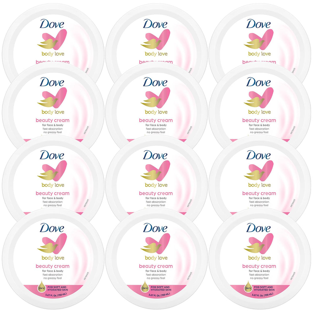 Dove Body Love Beauty Cream bottle showing quick-absorb hydration.