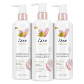Dove Body Love Hyper-Reactive Skin Balance bottle with fragrance-free formula for sensitive skin