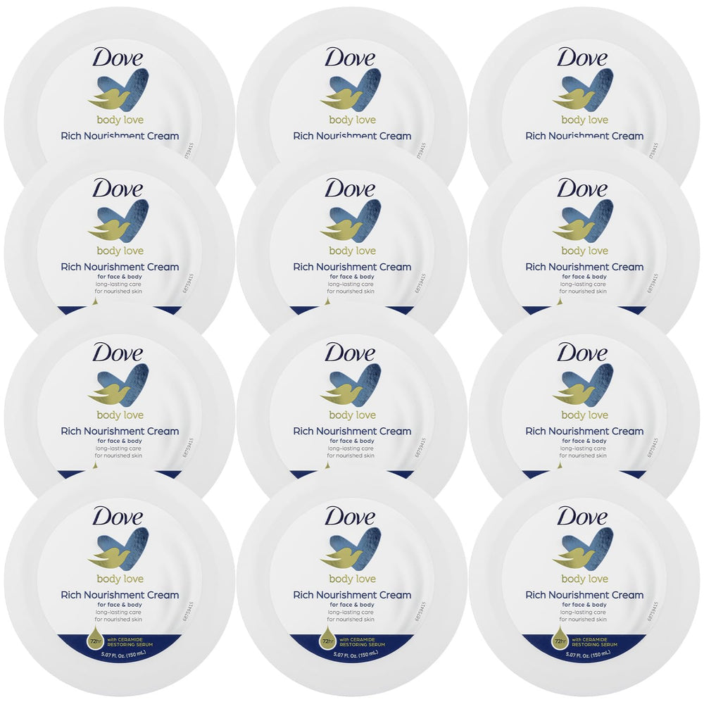 Dove Body Love Rich Nourishment Cream for the face, fast-absorbing hydration.