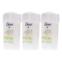 Dove Clinical Protection tube close-up highlights smooth glide and skin conditioning.