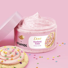Dove Crumbl Confetti Cake gift set packaging showing three-piece collection