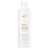 Dove Damage Therapy Derma Shampoo bottle promoting gentle cleansing for dry, flaky scalps.