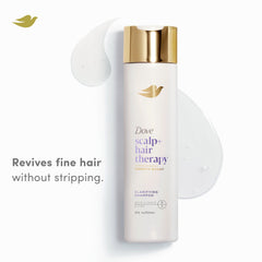 Dove Density Boost Shampoo lather highlights sulfate-free cleansing for delicate scalps.