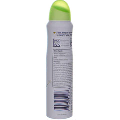 Dove Dry Spray Cool Essentials mist application for a clean, dry feel.