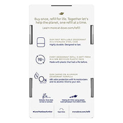 Dove refill packaging uses 98% recycled plastic for an eco-friendly daily routine.