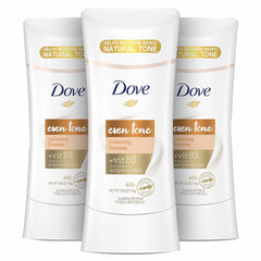 Dove Even Tone packaging showcases Apple Blossom and Mango Butter for daily use