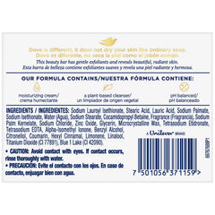 Close-up of Dove bar texture highlighting gentle exfoliants for smoother skin.