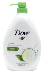 Dove Go Fresh bottle pour delivers a refreshing cleanse for daily mornings.