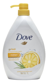 Dove Go Fresh Energize bottle front for a refreshing morning shower.