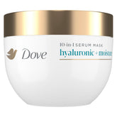 Dove hair hyaluronic moisture mask jar closeup with rich hydration