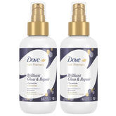 Dove Hair Therapy Brilliant Gloss & Repair bottle pouring for easy, shine-boosting application