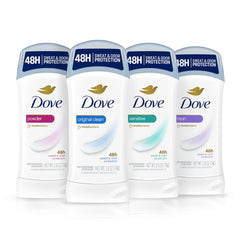 Fresh, light fragrance designed for sensitive skin on the Dove stick.