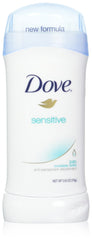 Dove Invisible Solid Sensitive Skin six-pack bottles for steady protection all day