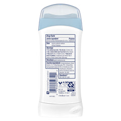 Close-up of Dove deodorant application showing invisible finish on skin.