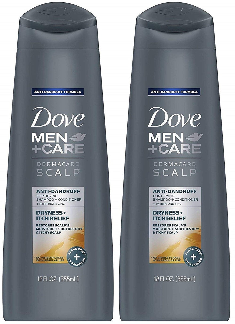 Dove Men+Care Dermacare scalp shampoo bottle for daily anti-dandruff care.
