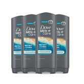 DOVE MEN + CARE exfoliating sea salt citrus bottle for smooth skin all day