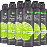 Dove Men+Care Lime + Sage six-pack bottles for long-lasting freshness