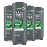 Dove Men+Care Mineral Sage bottle four-pack for daily hydration