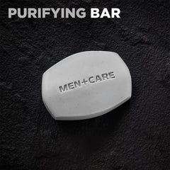 Dove Men+Care exfoliating bar with clay gently addresses dry skin.