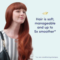 Dove Nutritive Daily Moisture conditioner pump handle shown for easy application.